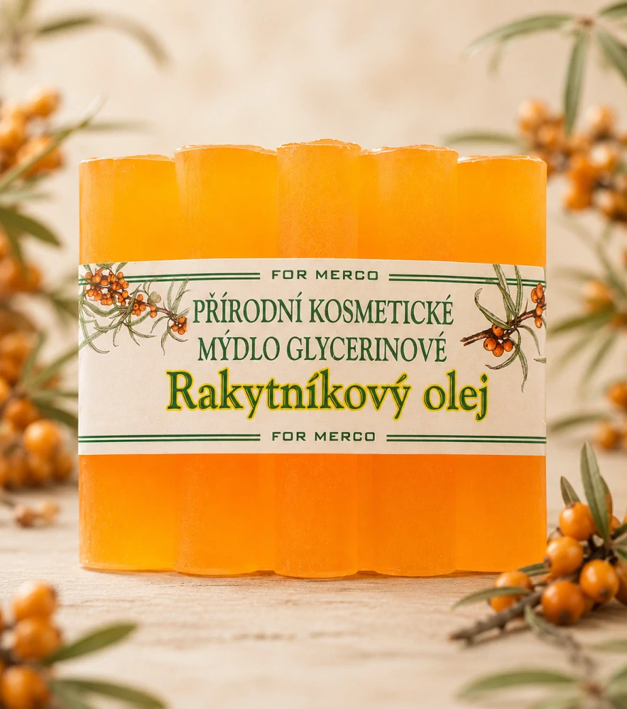 Přírodní glycerinové mýdlo For Merco s rakytníkovým olejem
